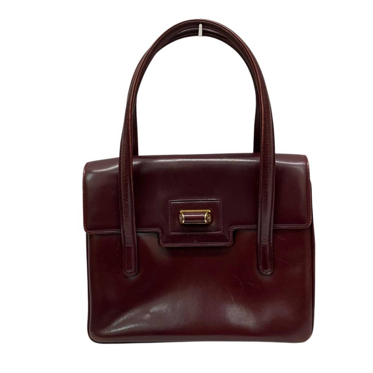 Gucci Handbag Burgundy Red Leather